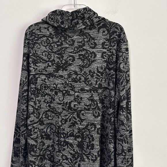 Chicos Weekends Lavish Lace Cowl Neck Knit Tunic 3 Size XL Long Sleeve Cozy - Picture 8 of 11